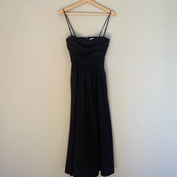 NEW Reformation Lissa Cotton Midi Dress Black Removable Strap | size 4 - Picture 7 of 14